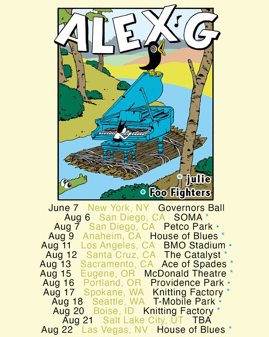 Alex G announces his run of tour dates for 2024.