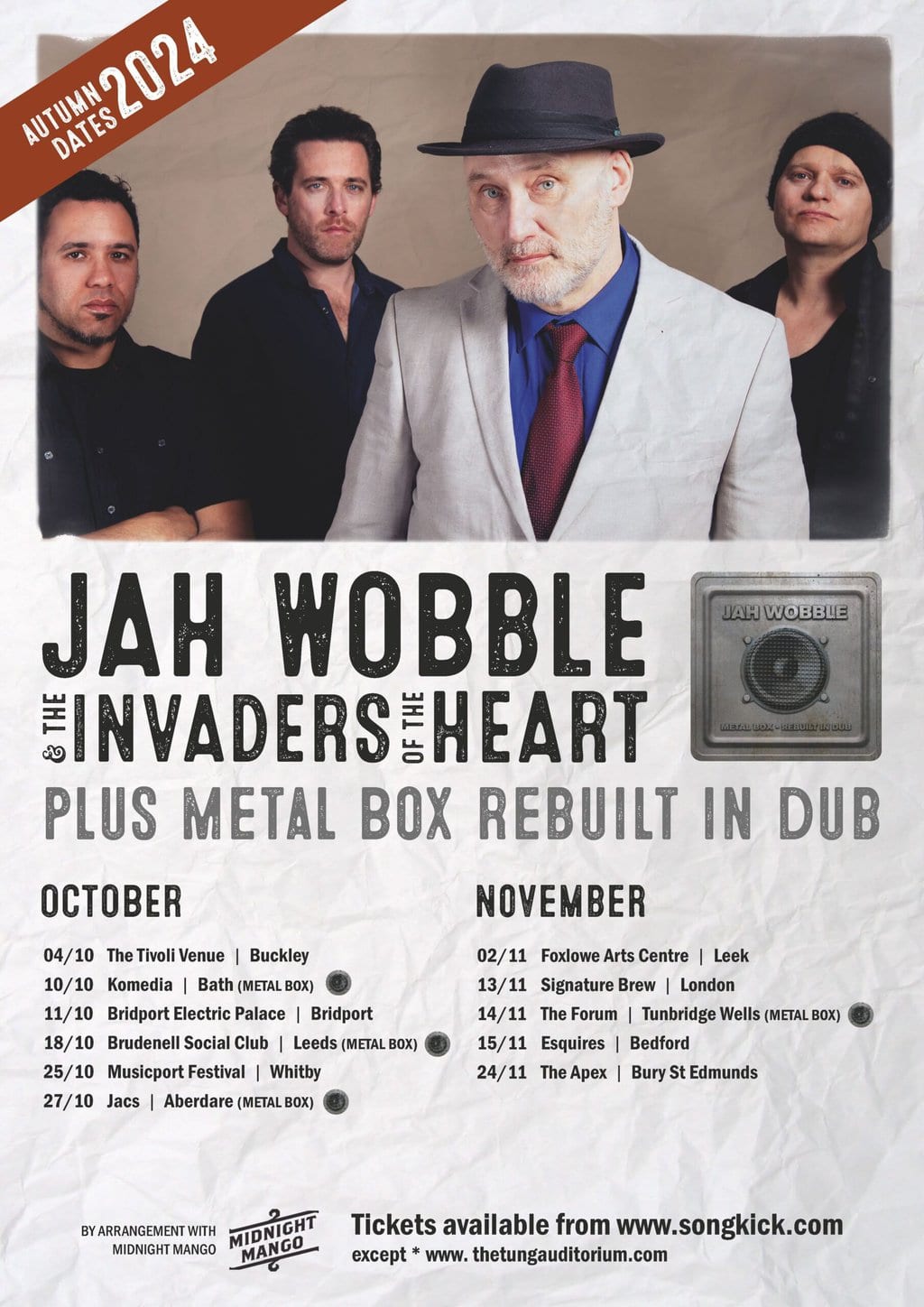 Jah Wobble announces Autumn UK Tour